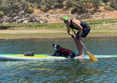 Dutch on SUP board in Folsom Lake, CA